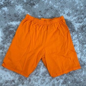 Orange biker shorts